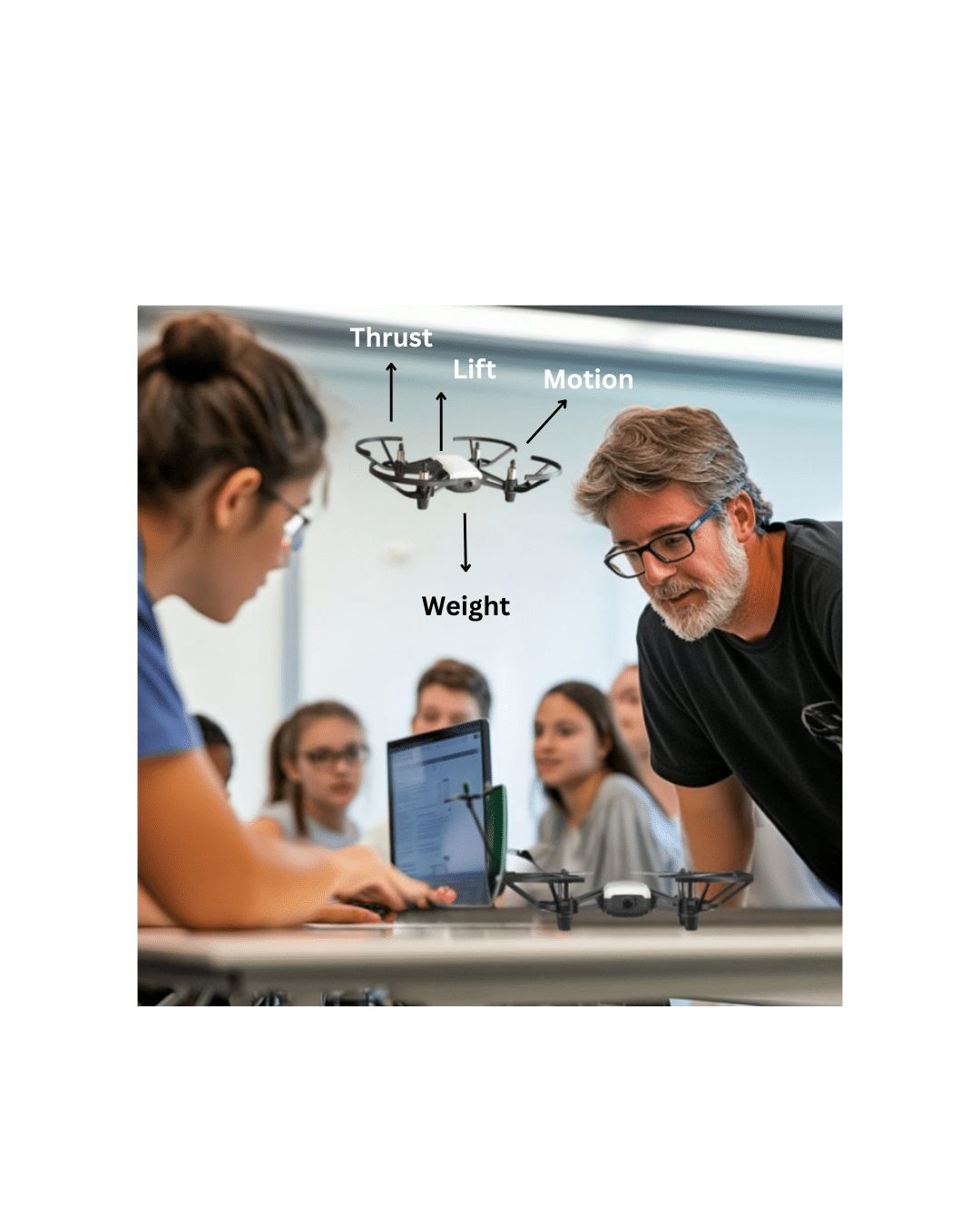 Teaching flight physics with drones